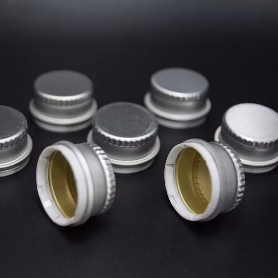 28mm Pco Luxo Carbonatado Refrigerantes Metal Parafuso Vodka Licor Spirits Álcool Alumínio Plástico Tampas de garrafa de vidro de água