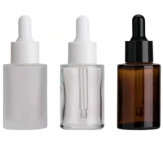20ml frasco conta-gotas de vidro verde fosco farmacêutico para óleo essencial