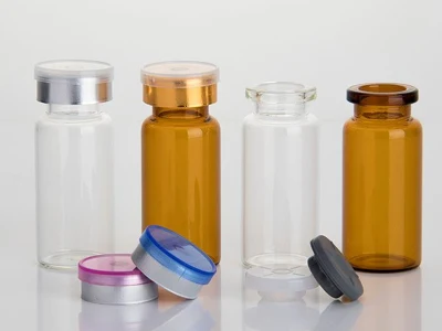 Frasco de vidro transparente farmacêutico de injeção de 10ml com rolha
